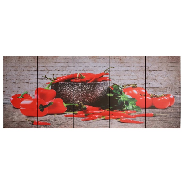 Set Tablouri Din Pânză Imprimeu Paprika Multicolor 150x60 cm 289285